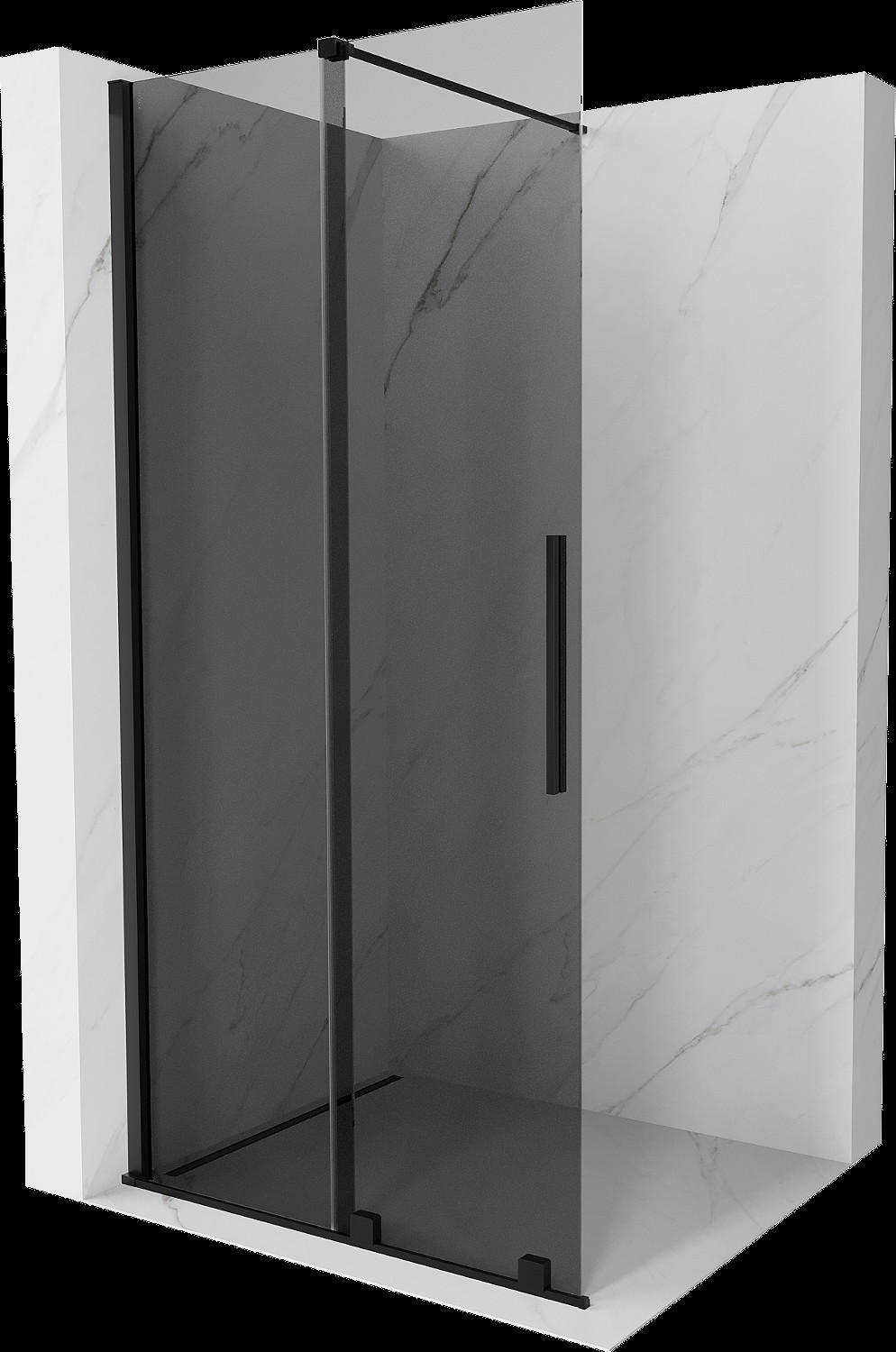 Mexen Velar toló zuhanyfal Walk-in 120 x 200 cm, grafit 8 mm, fekete - 871-120-000-43-70