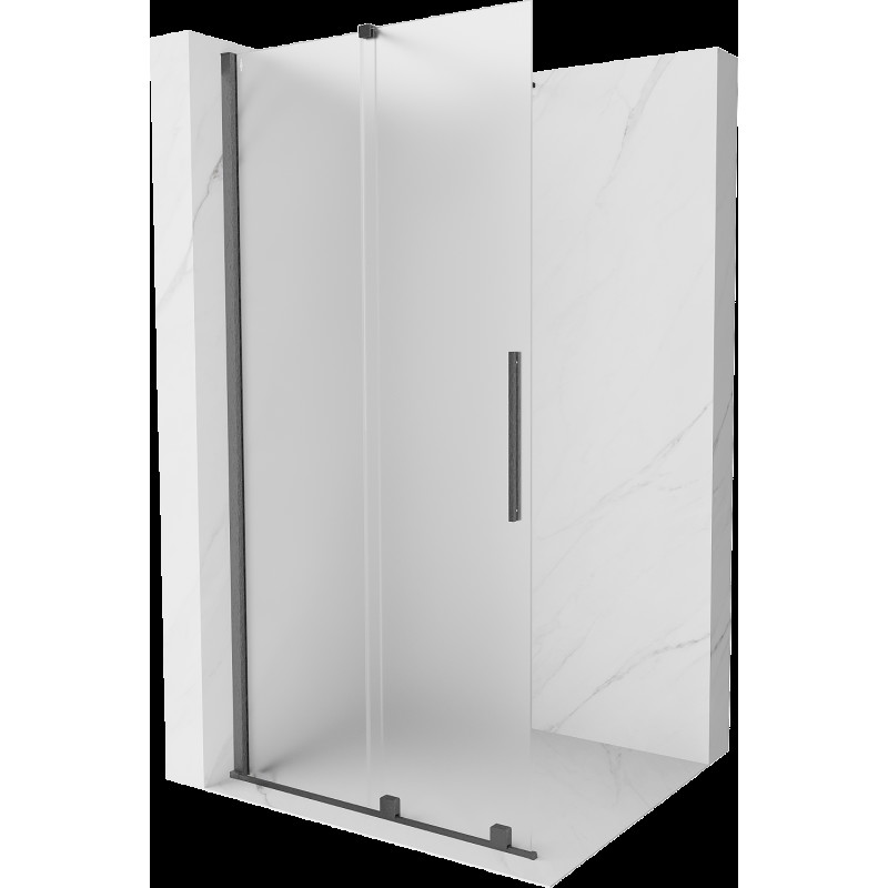 Mexen Velar toló zuhanyfal Walk-in 85 x 200 cm, matt üveg 8 mm, gun gray kefe - 871-085-000-33-66