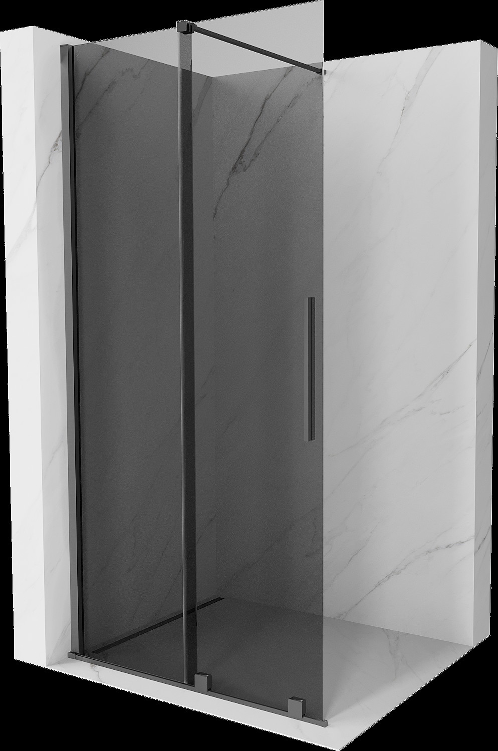 Mexen Velar toló zuhanyfal Walk-in 110 x 200 cm, grafit 8 mm, gun metal - 871-110-000-43-95