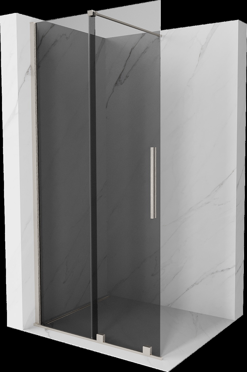 Mexen Velar toló zuhanyfal Walk-in 75 x 200 cm, grafit 8 mm, kefélt nikkel - 871-075-000-43-97