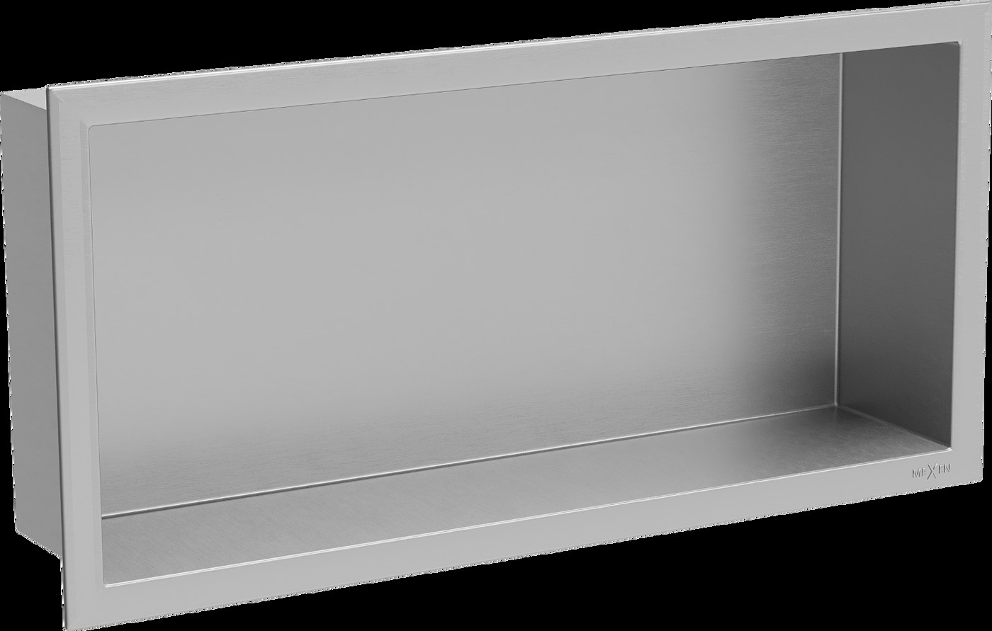 Mexen X-Wall-R fürdőszoba süllyesztett polc kerettel 45 x 20 cm, inox - 1910452010