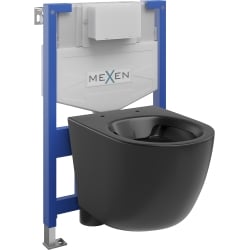 Mexen beépíthető Felix XS-F WC váz WC csészével Lena, Fekete matt - 6803322XX85